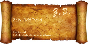 Zih Dávid névjegykártya